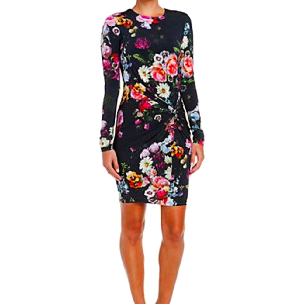 Ted Baker London Izzie Oil Painting Black Floral Printed Shift Dress